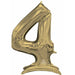 50-Inch White Gold Number 4 Stand-Up Foil Balloon