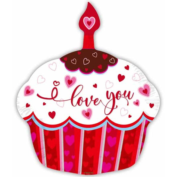 I Love You Cupcake 18" Shaped Foil Balloon
