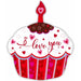 I Love You Cupcake 18" Shaped Foil Balloon