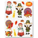 Pilgrim & Turkey Thanksgiving Stickers, 4 Sheets