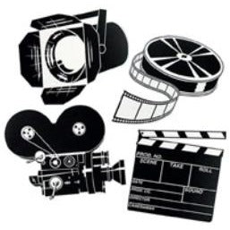 Black & White Movie Set Cutouts, 4 Pack