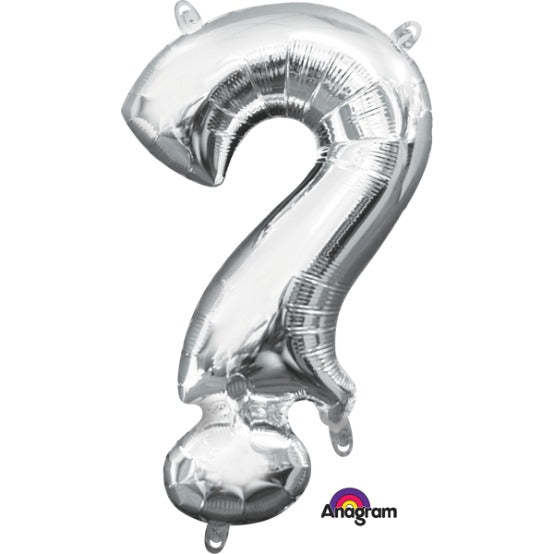 16-Inch Silver Question Mark Foil Balloon