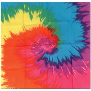 Funky Tie-Dyed Bandana, 22 x 22 Inches