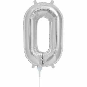 16-Inch Silver Number 0 Balloon