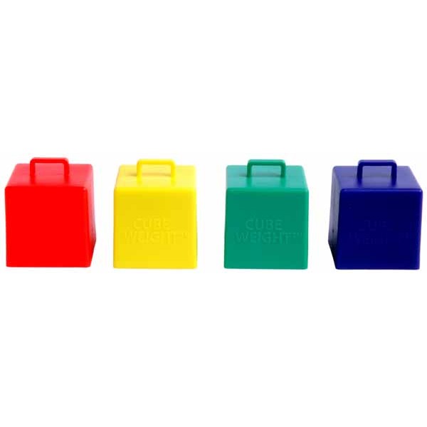 Primary Assorted 65 g Cube Balloon Weights, 10 Count