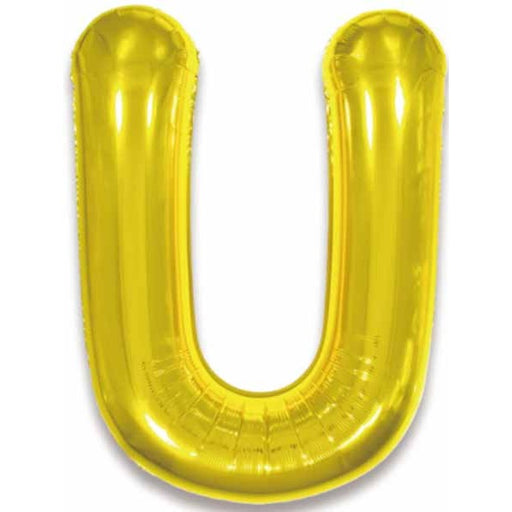 34" Gold Letter U Foil Balloon