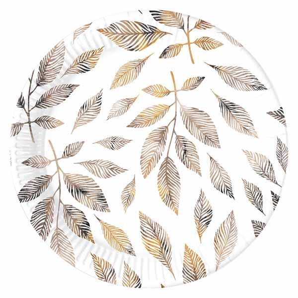 Grey Branches 9-Inch Paper Plates, 8-Pack