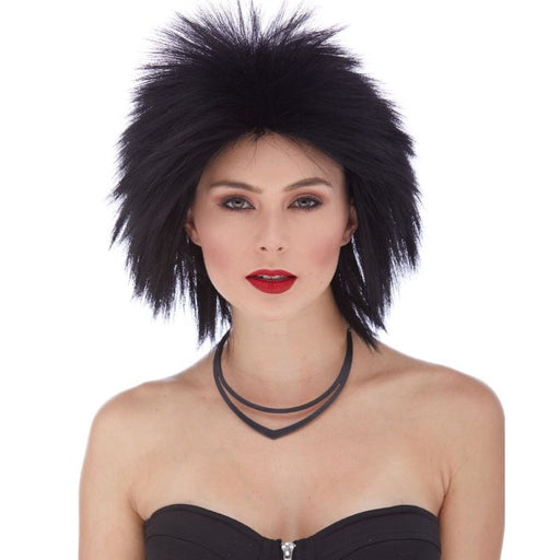 Black Short Rocker Costume Wig