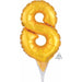 Gold Number 8 Cake Pick, 6 Inch