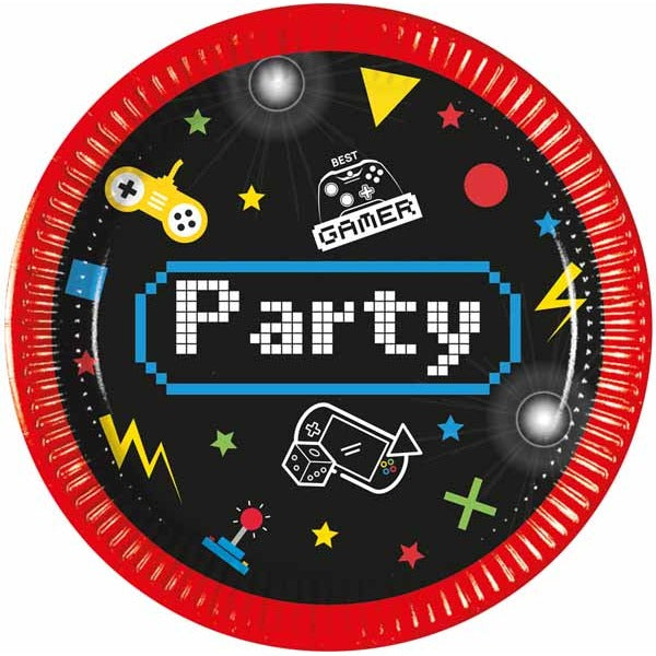Gaming Party 7.6-Inch Paper Plates, 8-Pack