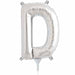 16-Inch Silver Letter D Balloon