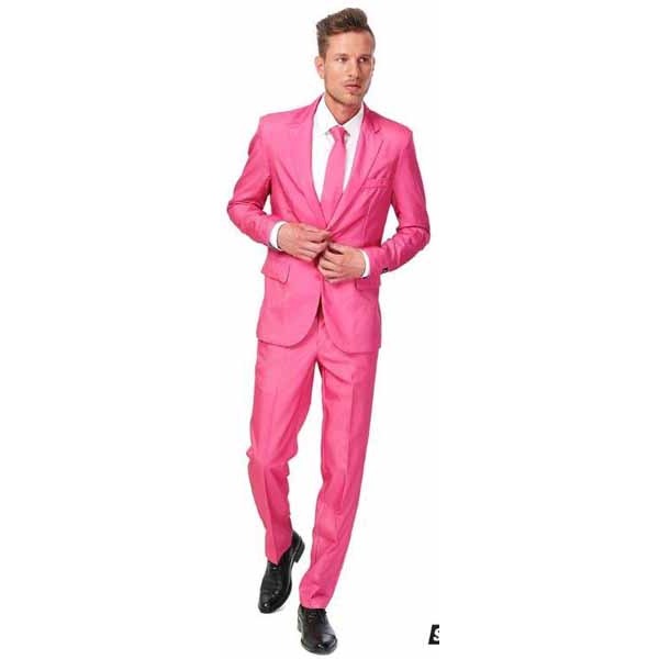 Suitmeister Men's Solid Pink Suit, XX-Large