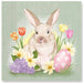 Bunny Flowers 3-Ply Easter Luncheon Napkins, 20 Pack