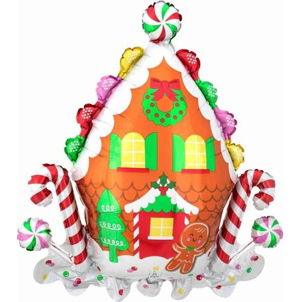 30-Inch Gingerbread House Foil Balloon