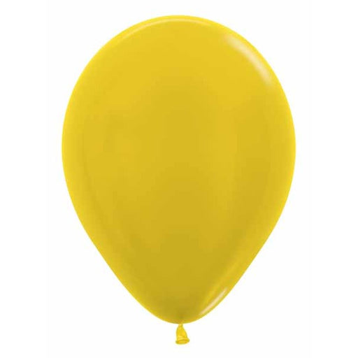 Sempertex 5 Inch Metallic Yellow Latex Balloons, 50 Pack