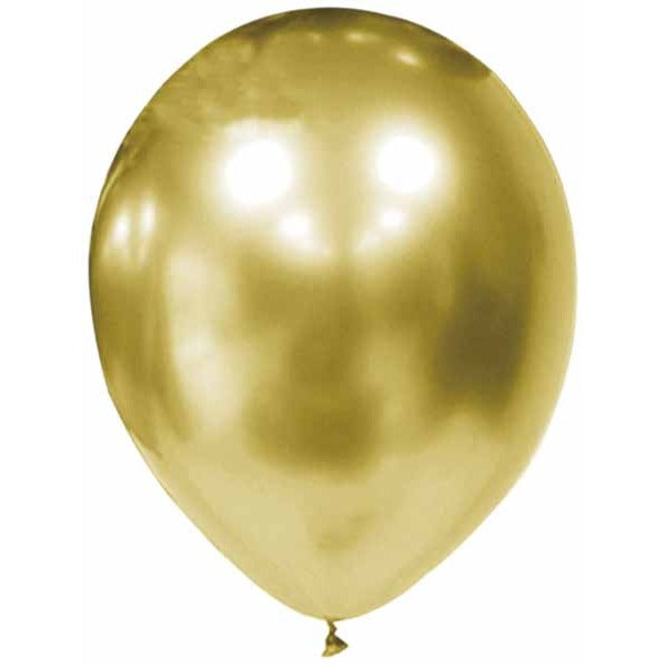 Trico 12-Inch Chrome Gold Latex Balloons, 50 Count
