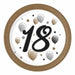 PAPER PLATE 9" 8/PK MILESTONE HBDAY "18"
