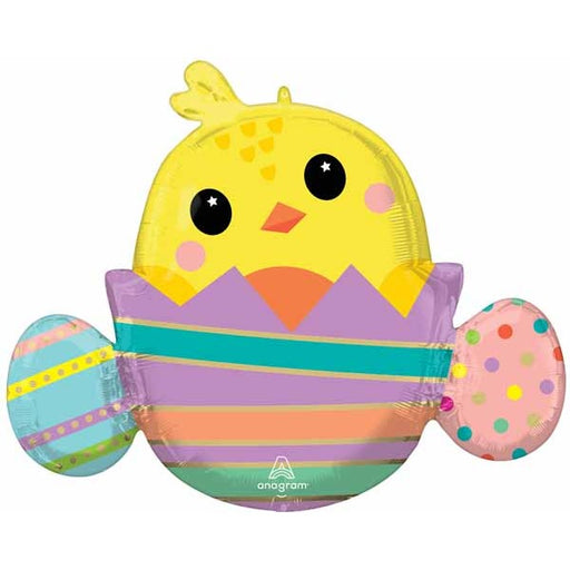 Chicky Striped Egg 31-Inch Easter Foil Balloon