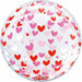 Prima Confetti Heart Sphere Balloon, 20 Inch