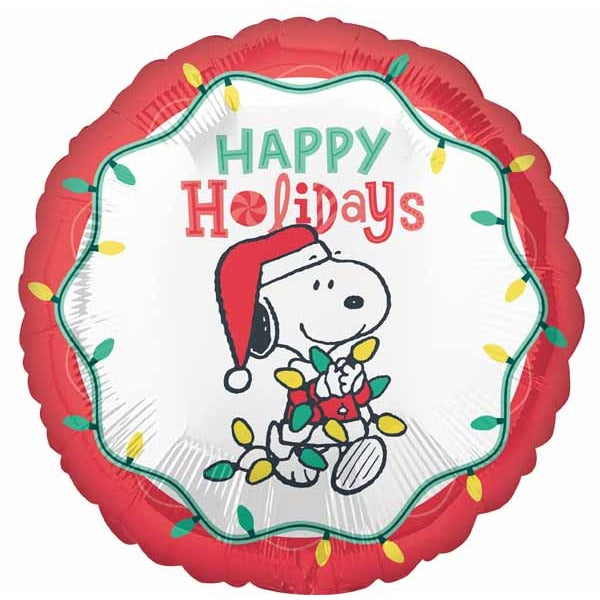 Peanuts Happy Holidays 18-Inch Round Foil Balloon