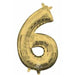 16 Inch White Gold Number 6 Balloon