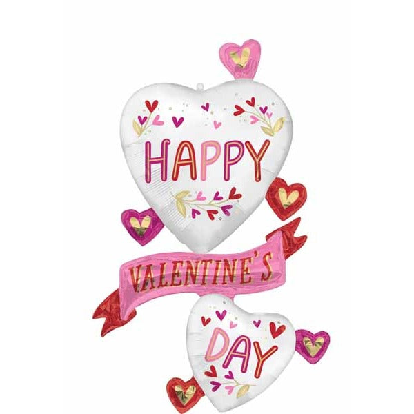 Botanical Traces Valentine's Day Foil Balloon, 49 Inch