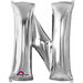 16-Inch Silver Letter N Foil Balloon