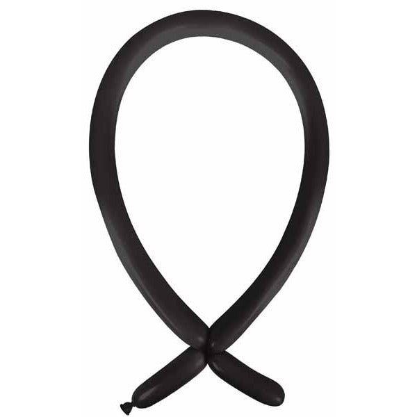 Anagram Jet Black 160 Latex Modeling Balloons, 100 Count