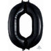 Black Number 0 Foil Balloon, 34 Inch