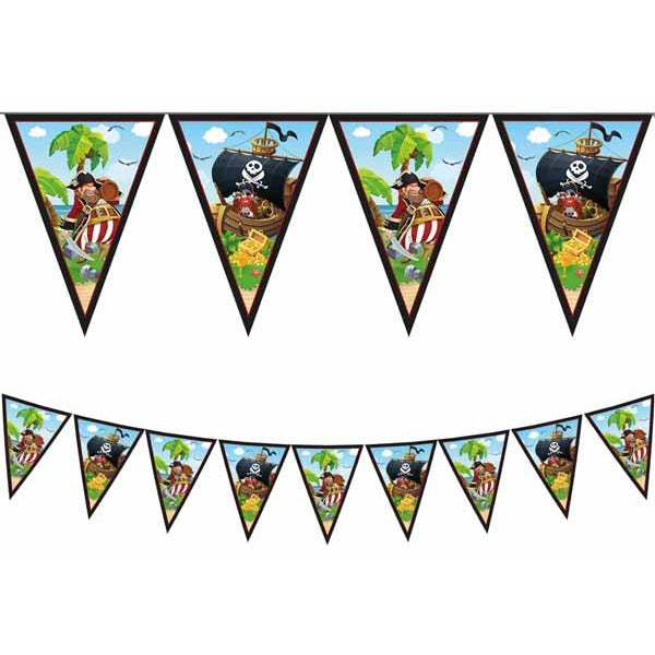 Island Pirate Paper Triangle Flag Banner