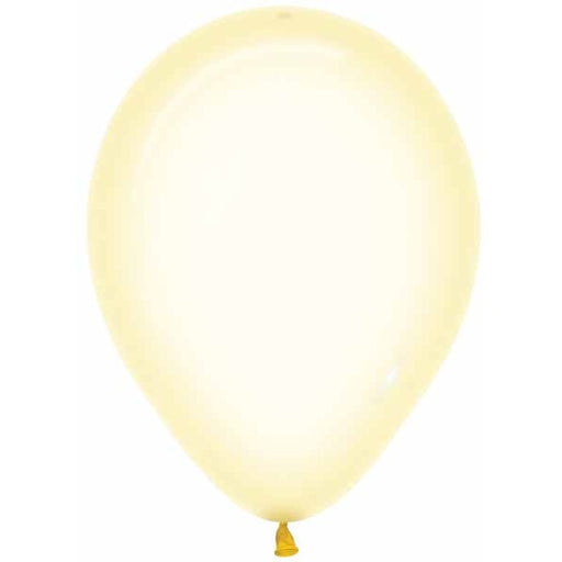 Crystal Pastel Yellow 5" Latex Balloons, 100 Count