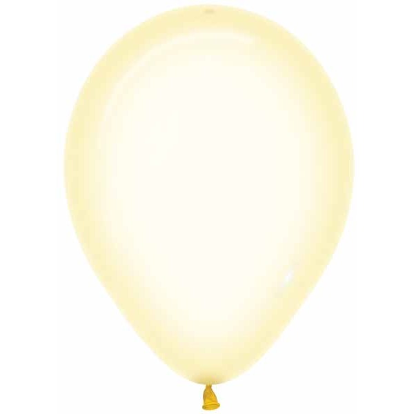 Crystal Pastel Yellow 5" Latex Balloons, 100 Count