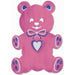 17 Inch Pink Foil Teddy Bear Silhouette Decoration