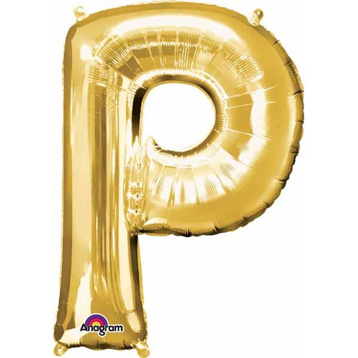 16-Inch Gold Letter P Foil Balloon