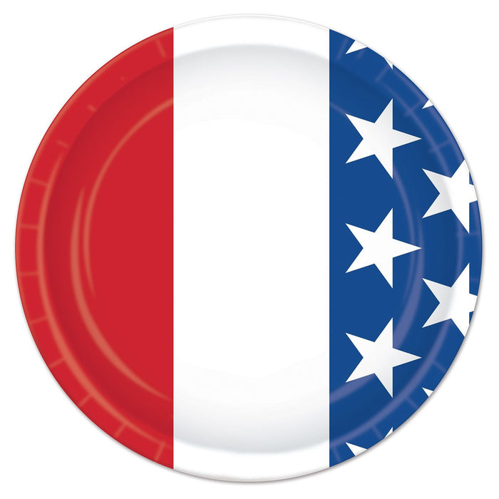 RED, WHITE & BLUE 7~ PLATE 8/PKG