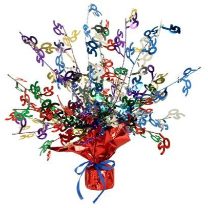 "50" Gleam 'N Burst Birthday Centerpiece, 1 Pack