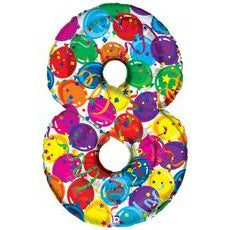Party Megaloons Number 8 Balloon, 40 Inch