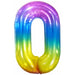 34" Jelly Rainbow Number 0 Balloon