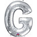 Silver Letter G Foil Balloon, 32 Inch