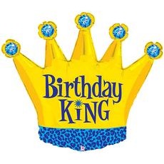 Birthday King 36-Inch Crown-Shaped Foil Balloon