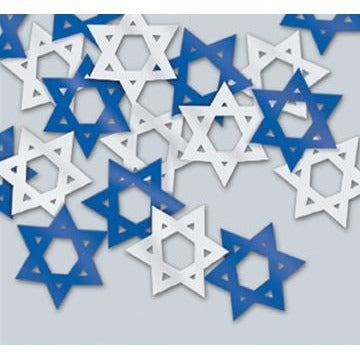 Blue & Silver Star of David Confetti
