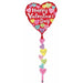 Happy Hearts Valentine's Day AirWalker Foil Balloon, 69 Inch