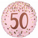 Pretty Pink 50th Birthday Round Foil Balloon, 18 Inch