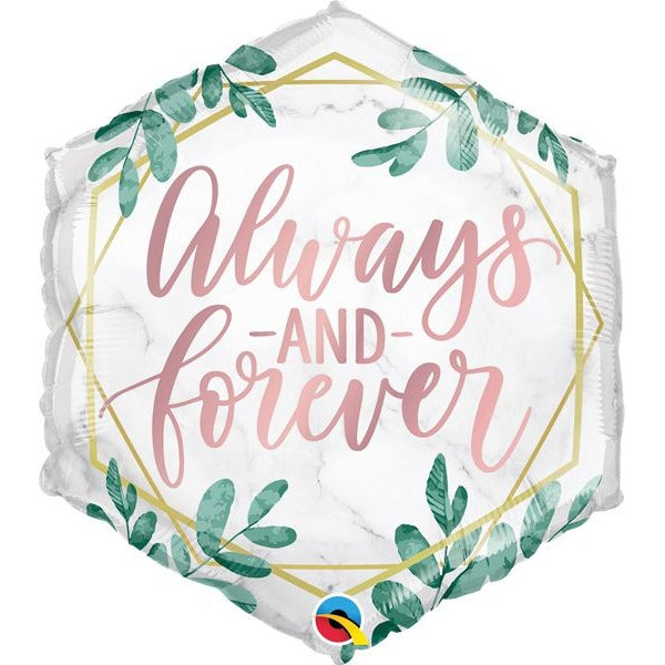 Always & Forever 20-Inch Hexagon Foil Balloon
