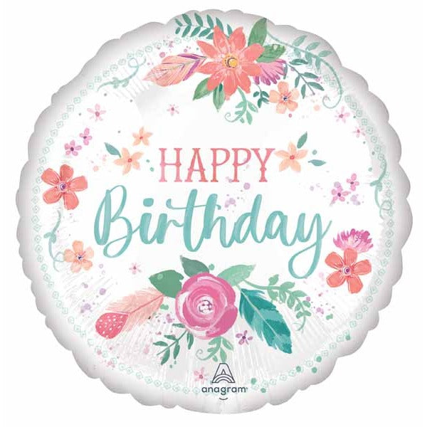 Free Spirit Birthday 18-Inch Round Foil Balloon