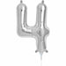 16" Silver Number 4 Balloon