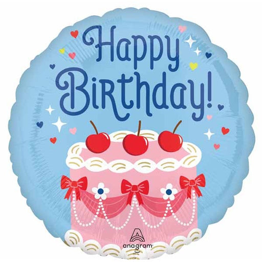 Cherries on Top Happy Birthday 18" Round Foil Balloon