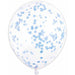 12-Inch Blue Confetti Print Latex Balloons, 6 Pack