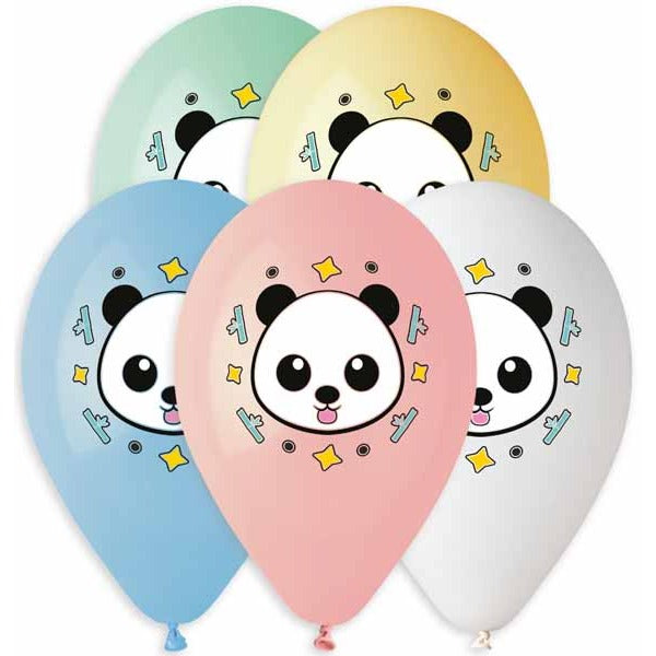 Gemar 13-Inch Multicolour Panda Latex Balloons, 50 Count