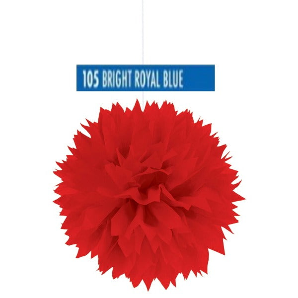 Royal Blue 16-Inch Fluffy Paper Decorations, 3-Pack
